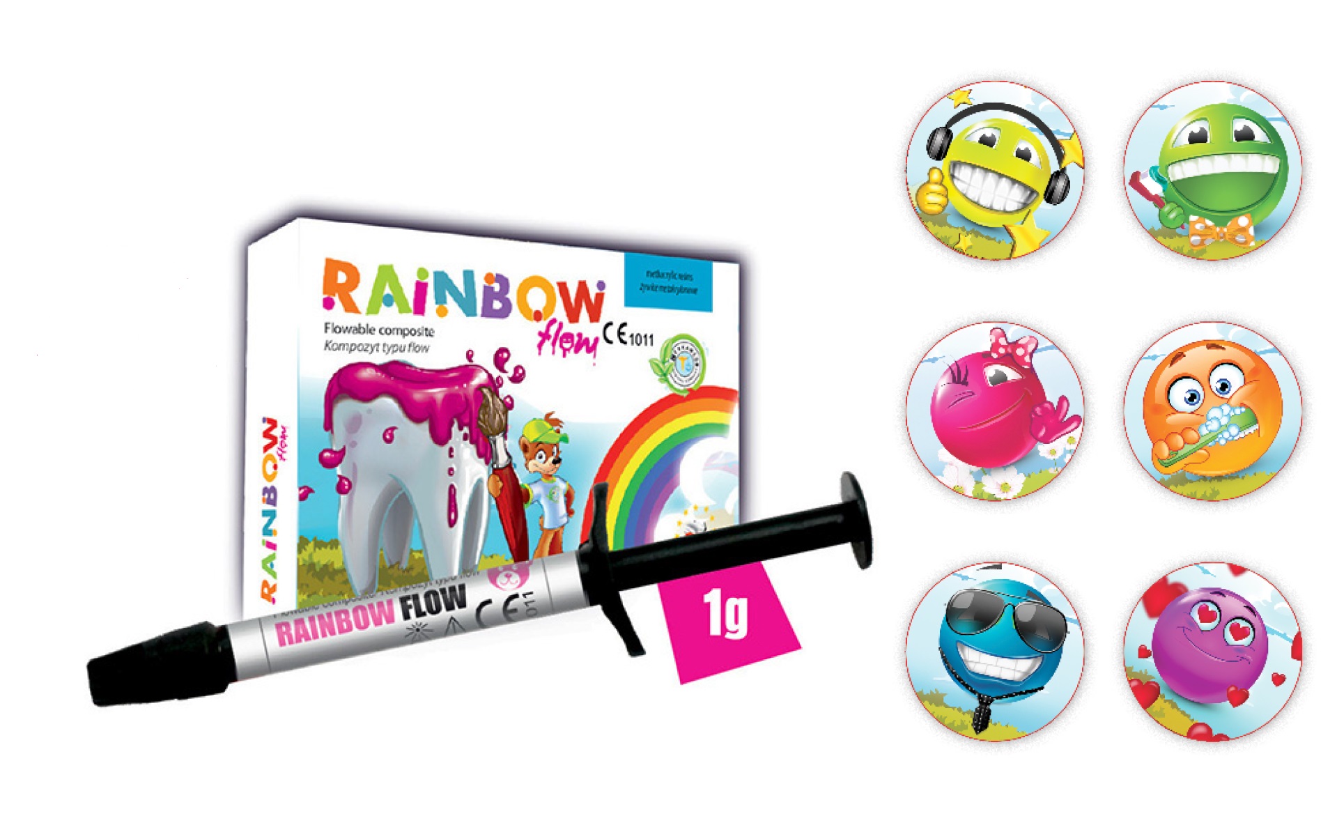 Cerkamed течен фотополимер RAINBOW FLOW зелен за деца  1 g шприца