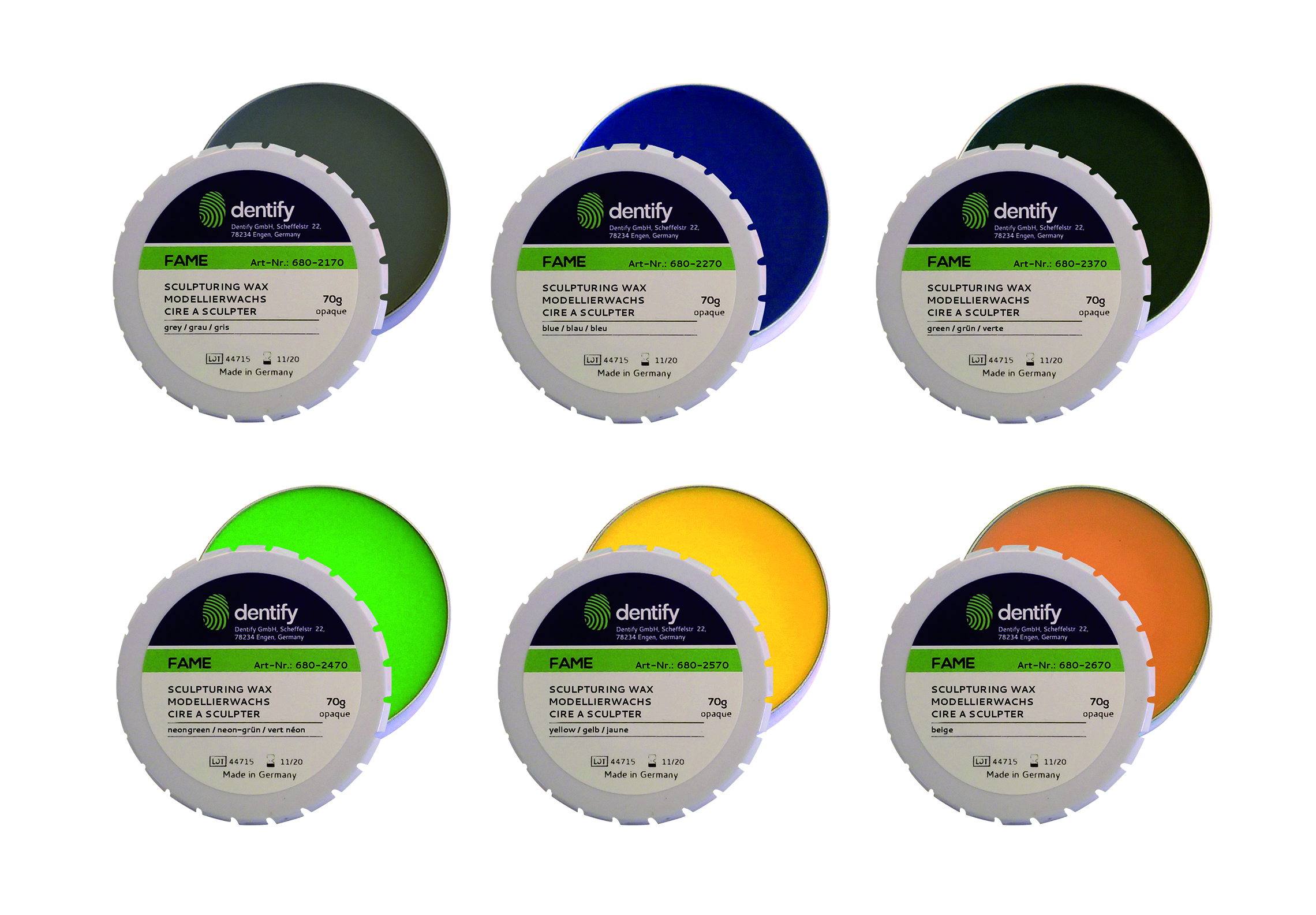 Dentify  FAME Sculpturing wax моделажен восък, цвят: ash-free grey  70 g