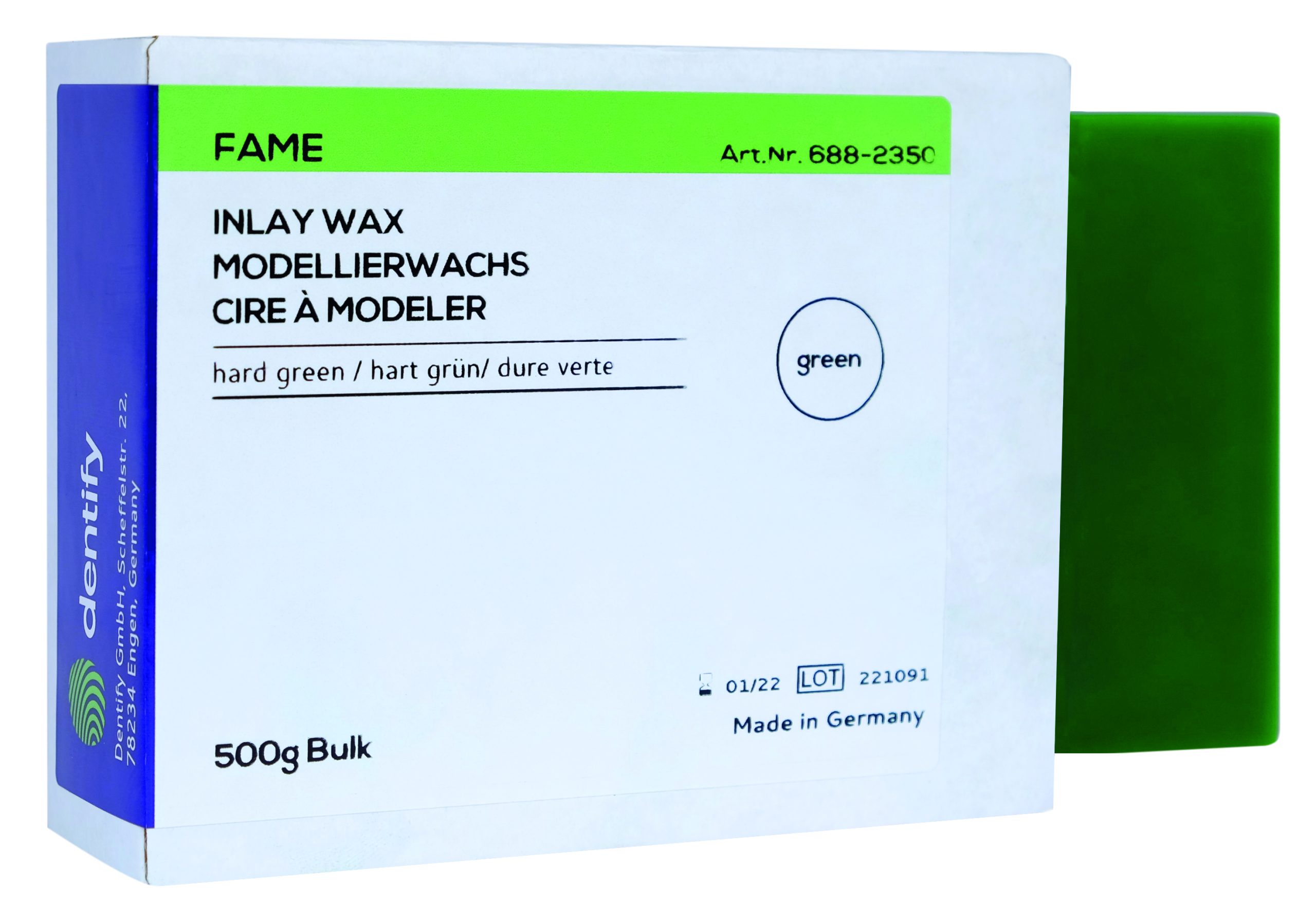Dentify восък FAME Inlay wax цвят: hard blue  500g