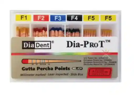 DiaDent гутаперчови щифтове Dia-ProT GOLD, F1-жълти   60 бр.