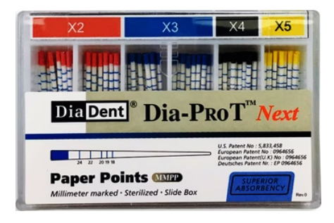 DiaDent хартиени щифтове Dia-ProT Next, X3-сини   100 бр.