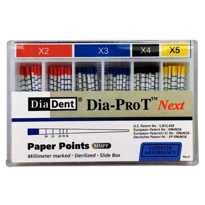 DiaDent хартиени щифтове Dia-ProT Next, X2-червени   100 бр.