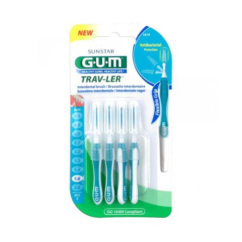 Gum Интердентални четки за зъби конус, сини 1.6 mm, 6 бр. блистер