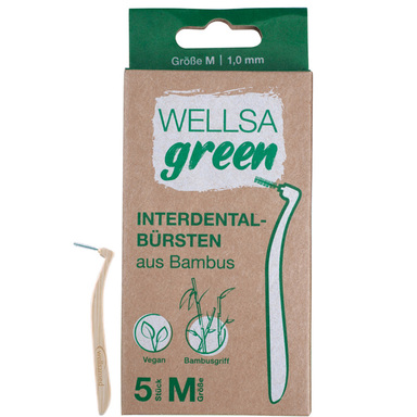 Wellsagreen Интердентални четки за зъби от бамбук M 1,0 mm