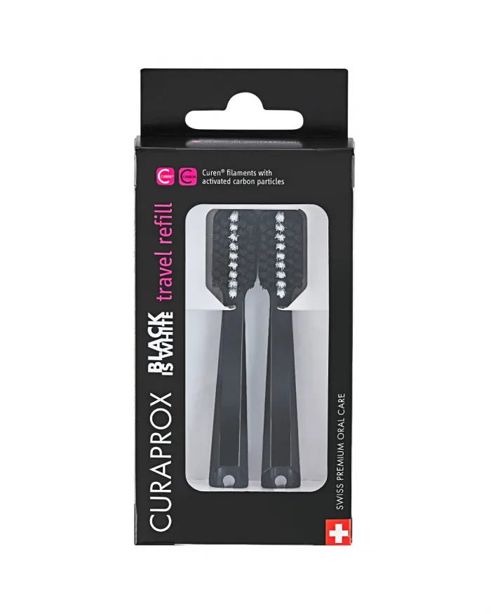 Curaprox Резервни глави за к-т за път Black is white, 2 бр. блистер