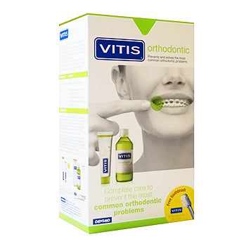 DENTAID Комплект VITIS Ortho - вода за уста 500ml + паста за зъби 100 ml + четка за зъби Access Free