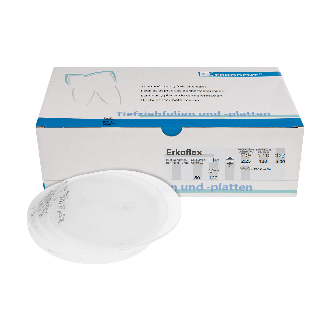Erkodent фолио кръгло Erkoflex ф.120/1.50мм  10 бр.