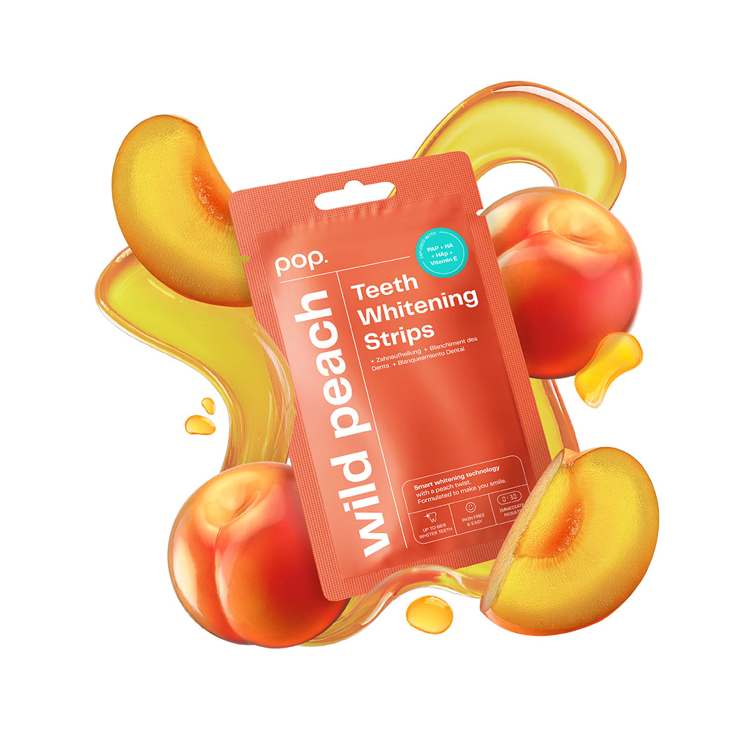 Smilepen Pop избелващи лентички за зъби - праскова 7x2 бр.