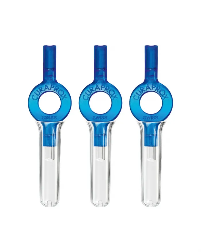 Curaprox Държач UHS 409 3 бр.различни цветове + 3 бр. капачета за интердентални четки за зъби
